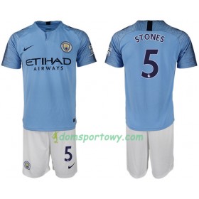 Koszulka Manchester City STONES 5 Dziecięcy Domowe Koszulki Piłkarskie 2018-2019 Krótki Rękaw